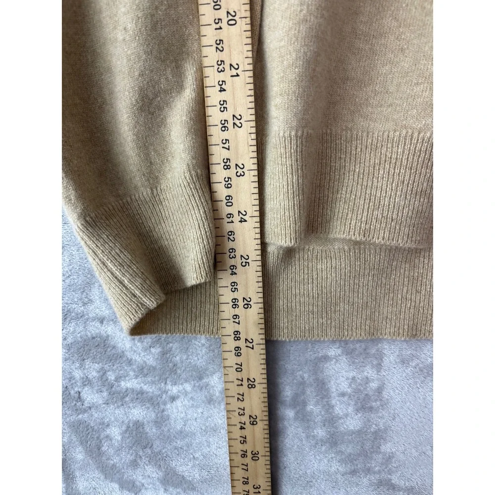 Bullock & Jones Tan 100% Cashmere V-Neck Sweater Vest Made in Scotland Mens S